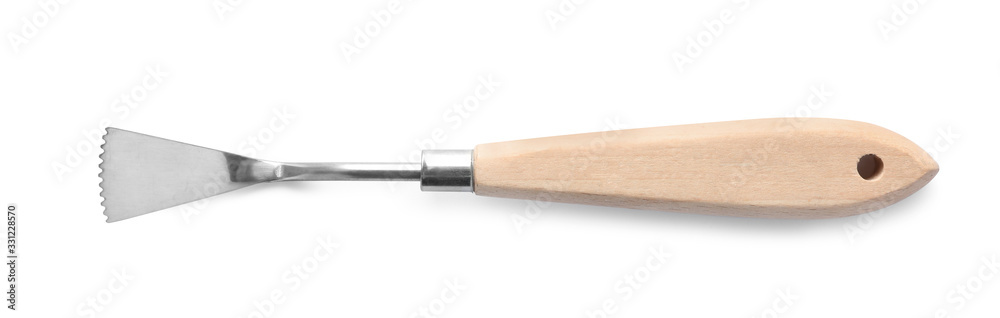 Skiving knife for leather working isolated on white, top view Skiving knife for leather working isolated on white, top view