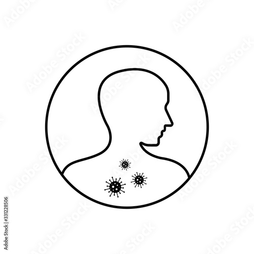 Coronavirus Covid-19 Corona virus icon. China pathogen respiratory infection influenza pandemic. virion of Corona-virus. Vector