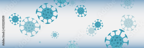 Banner, background concept about coronavirus outbreak in 2020. World Coronavirus Cell China Influenza Respiratory