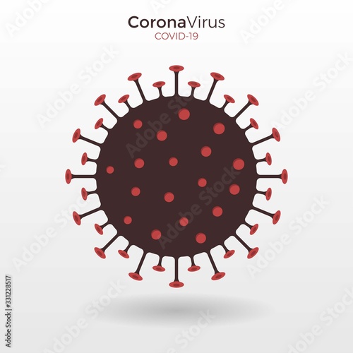 Coronavirus Covid-19 Corona virus icon. China pathogen respiratory infection influenza pandemic. virion of Corona-virus. Vector