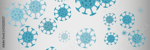 Banner, background concept about coronavirus outbreak in 2020. World Coronavirus Cell China Influenza Respiratory
