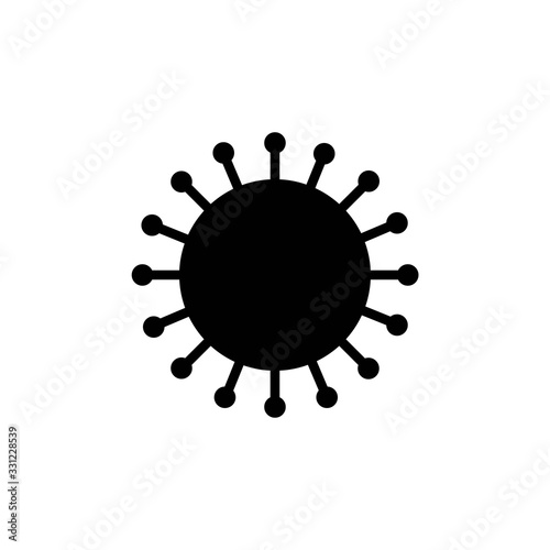 Coronavirus Covid-19 Corona virus icon. China pathogen respiratory infection influenza pandemic. virion of Corona-virus. Vector