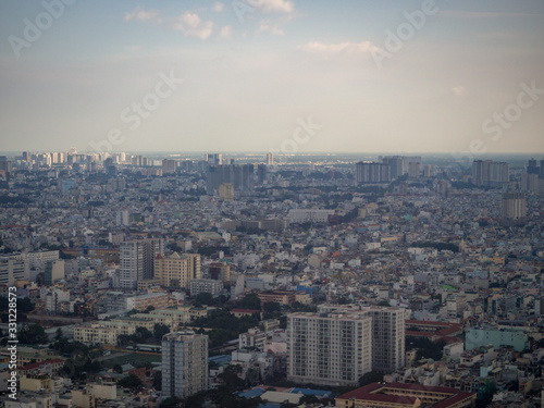 Aerial view of Ho chi minh city cityscape  Vietnam