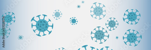 Banner, background concept about coronavirus outbreak in 2020. World Coronavirus Cell China Influenza Respiratory