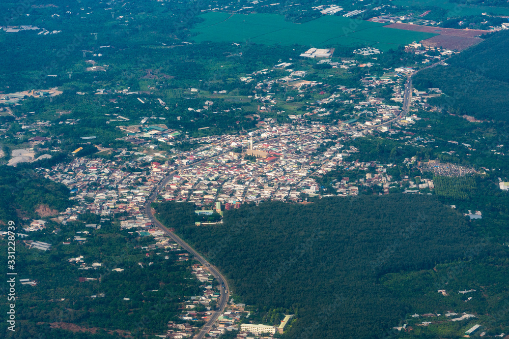 Aerial view of cityscape of vietnam