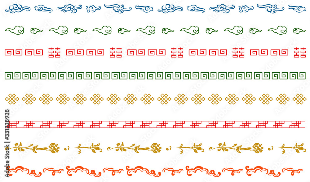 中華模様　飾り線