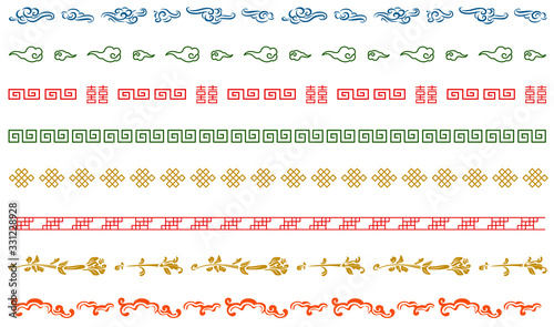 中華模様　飾り線