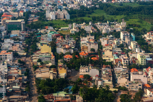 Aerial view of Ho chi minh city cityscape  Vietnam