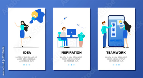 Mobile app templates concept. From idea to embodiment.