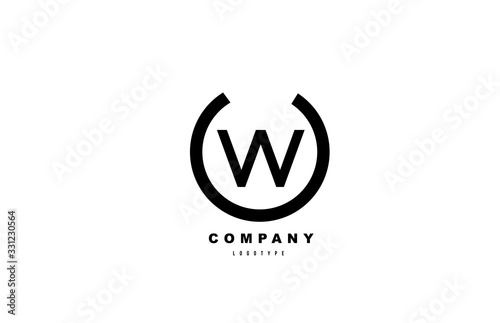 W black and white letter logo alphabet icon design for company and business