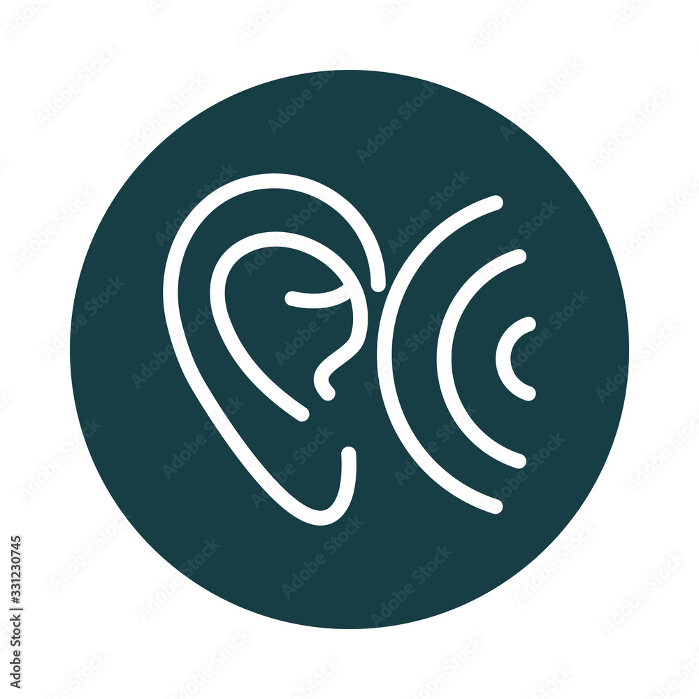 ear wave audio sound block style icon ear wave audio sound block style icon