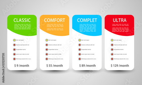 Product and Services prices month price banners - Vector