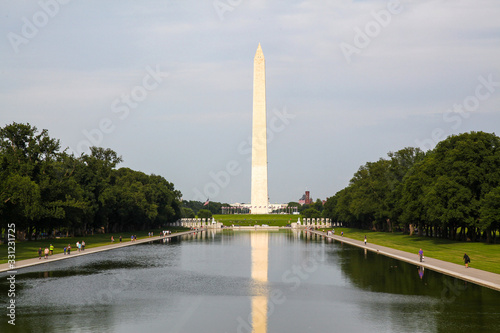 Washungton D.C.,USA-June 14,2018 - Landscape Washington monument obelisc in USA.