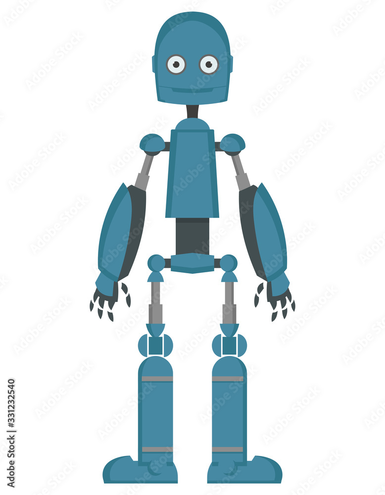 Naklejka premium Robot in cartoon style. Vector illustration isolated on white background.