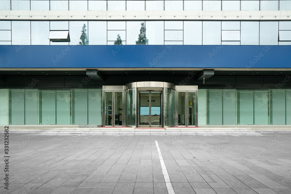 Empty floors and office buildings in the financial center, Qingdao, China