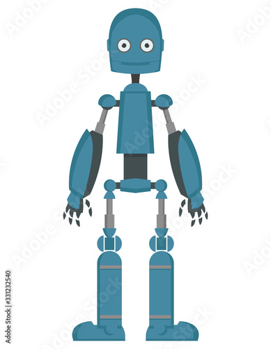 Robot in cartoon style. Vector illustration isolated on white background.