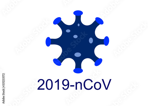 Coronavirus icon,2019-nCoV novel coronavirus concept resposible for asian flu outbreak.Illustration in flat design.