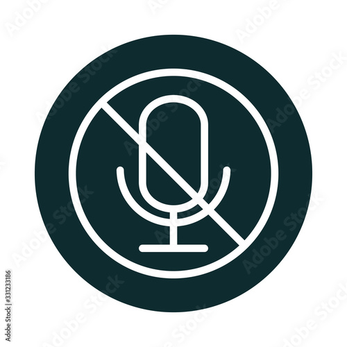 microphone audio muted sound block style icon
