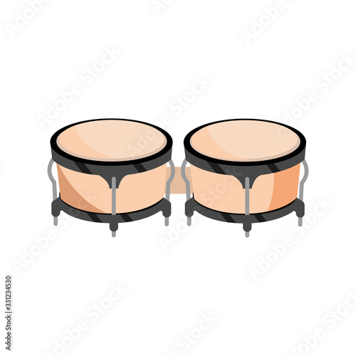 bongo drum percussion musical instrument isolated icon