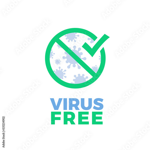 Virus Free Sign, vector icon