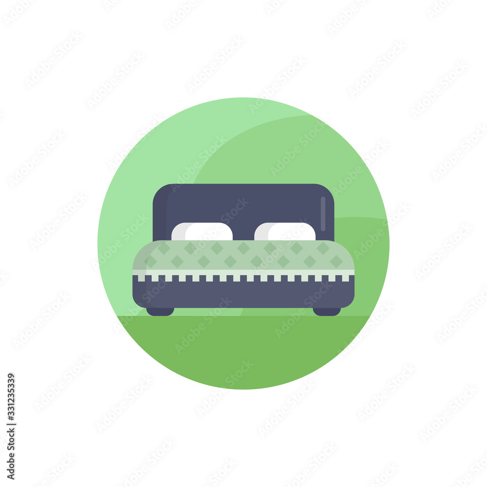 Bedroom Vector Icon Filled Outline Illustration. Bedroom Vector Icon Filled Outline Illustration.