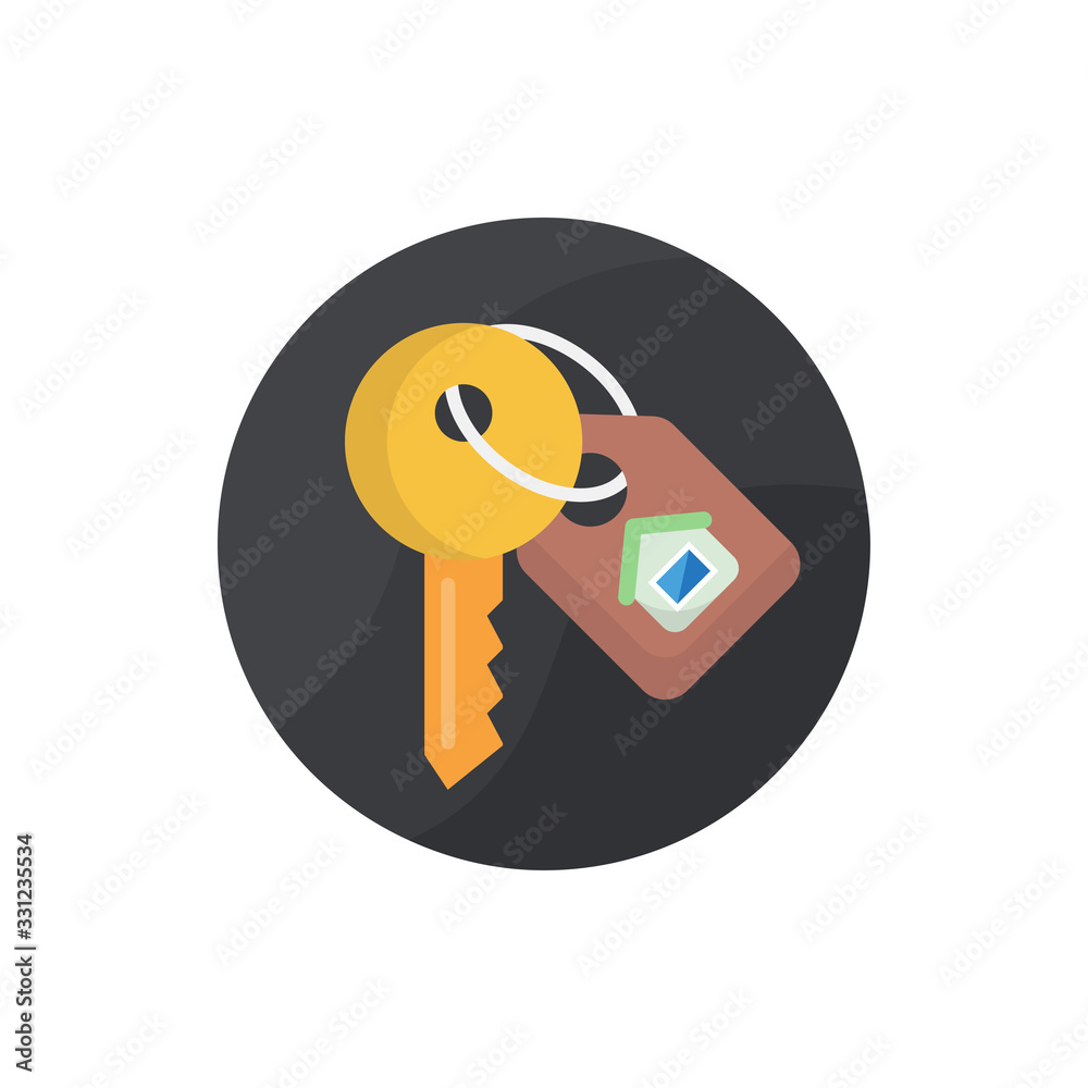 Room Key Vector Icon Filled Outline Illustration. Room Key Vector Icon Filled Outline Illustration.