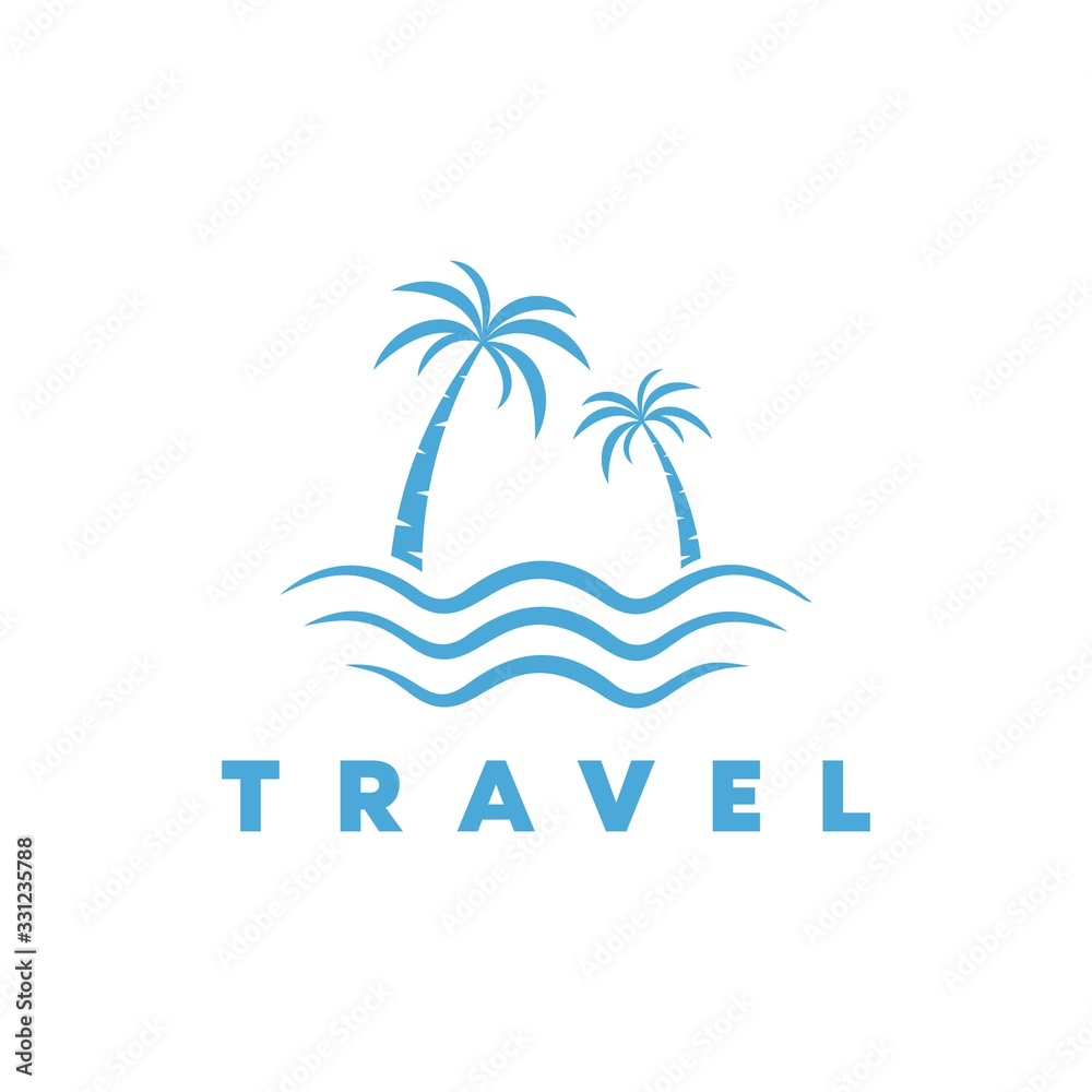 travel and sea logo, icon and illustration