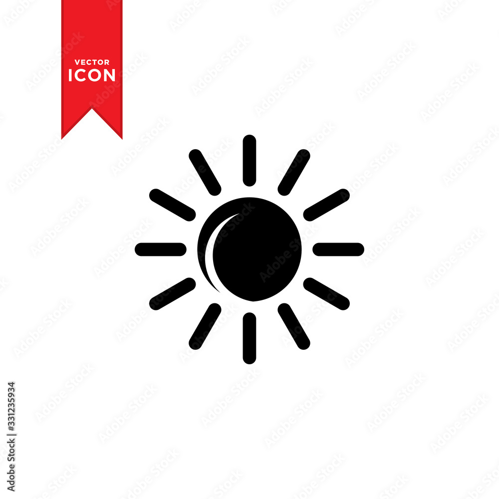 Sun icon vector. Brightness icon. Summer icon. Trendy design on white background.
