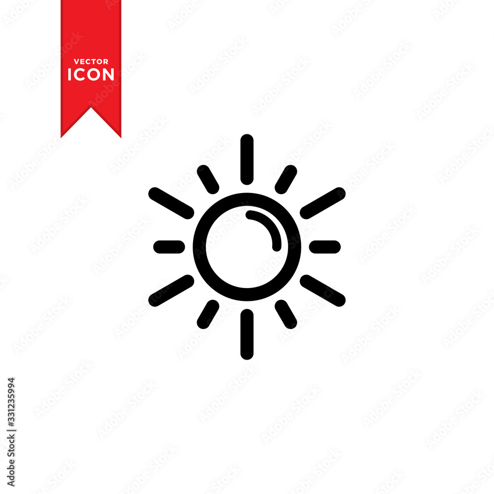 Sun icon vector. Brightness icon. Summer icon. Trendy design on white background.