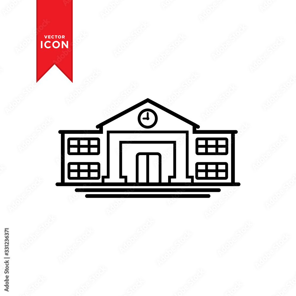 High school icon vector. School icon illustration. Trendy flat design style on white background. High school icon vector. School icon illustration. Trendy flat design style on white background.