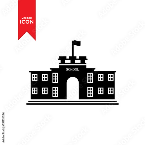 High school icon vector. School icon illustration. Trendy flat design style on white background.