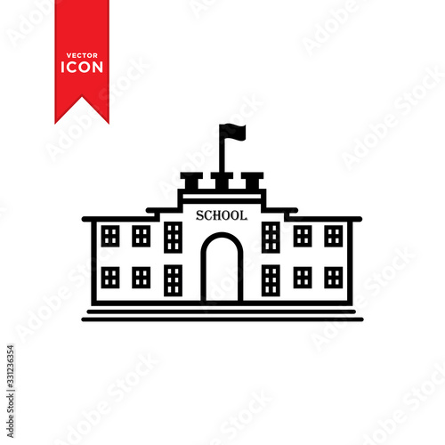 High school icon vector. School icon illustration. Trendy flat design style on white background.