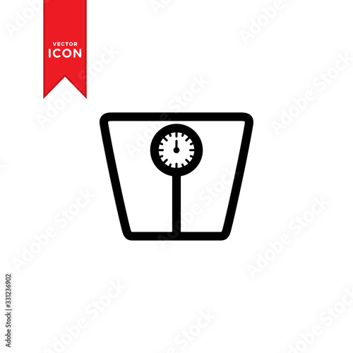 Weight Scale icon vector. Weighing machine icon . Flat design style on white background.
