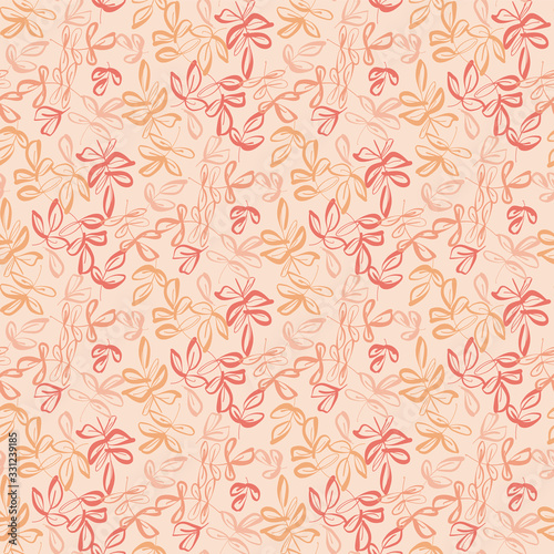 Naive leaves seamless patte...