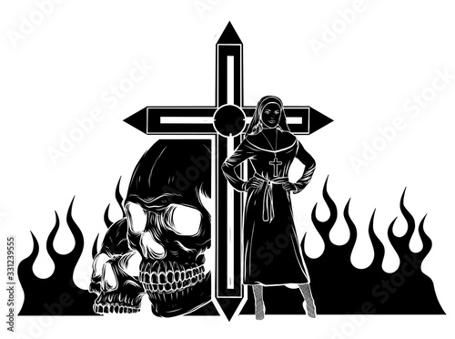 Nun nurse female possessed by the demon