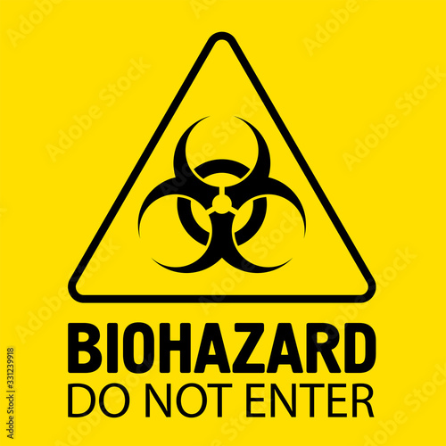 Biohazard sign. Danger symbol. Do not enter. Vector flat icon