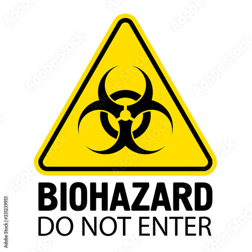 Biohazard sign. Danger symbol. Do not enter. Vector flat icon