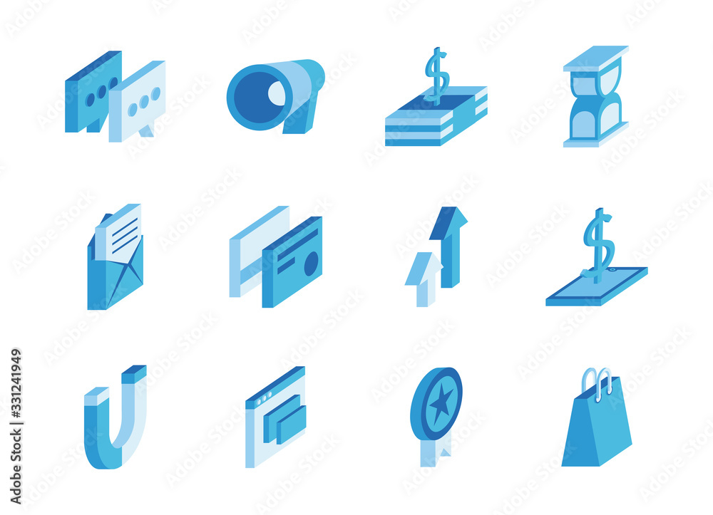 bundle of marketing set icons bundle of marketing set icons