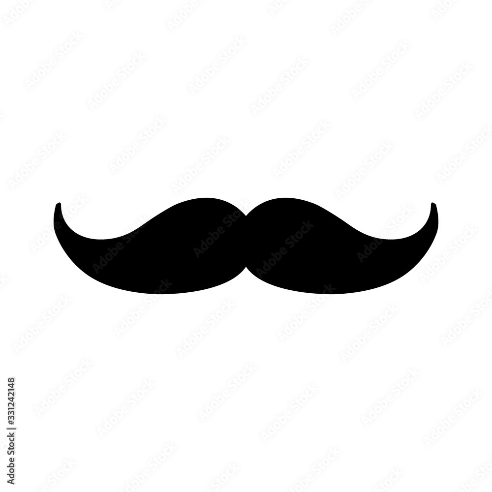 Vector mustache icon background. Masculine, male, father fashion element on white.