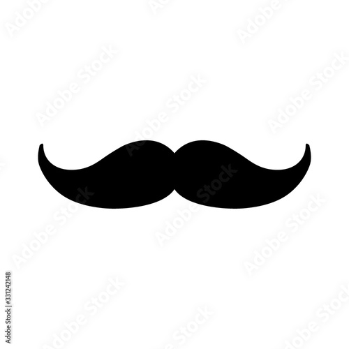 Vector mustache icon background. Masculine, male, father fashion element on white.