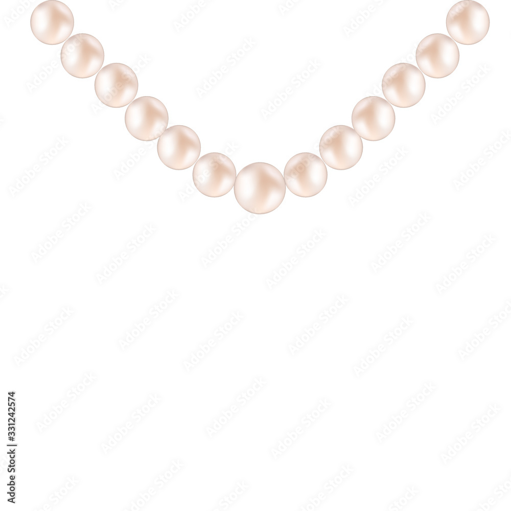 Pearl necklace isolated illustration vector - Vector Pearl necklace isolated illustration vector - Vector