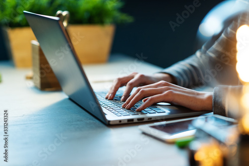 Businesswoman working with a laptop