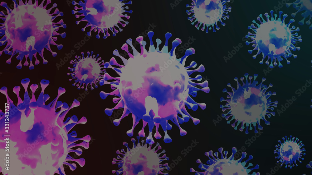 Novel corona virus 2019,Corona Virus In Red Artery - Microbiology And Virology Concept - 3d Rendering