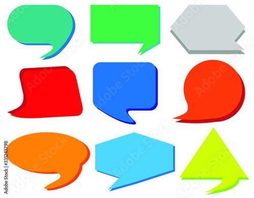 set of colorful speech bubbles for talk or dialog. vector illustraiton