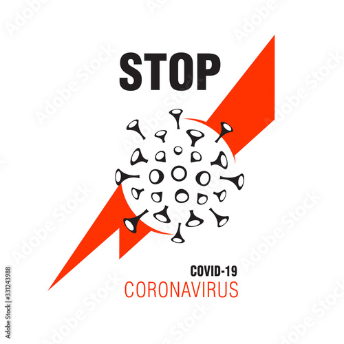 Сoronavirus COVID-19 warning stop cover  icon 