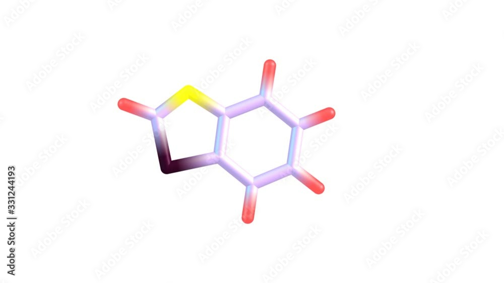 Benzothiazole molecule rotating video full HD Benzothiazole molecule rotating video full HD