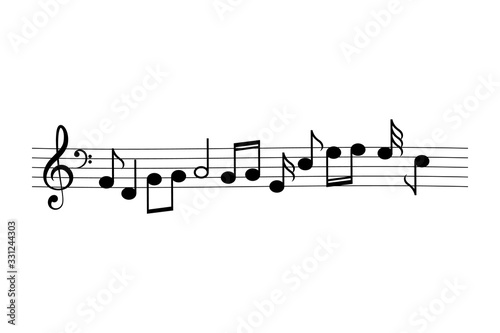 Music notes vector cartoon