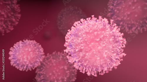 Coronavirus outbreak and coronaviruses influenza background. 3D illustration.