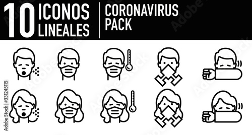 Pack de 10 iconos Coronavirus