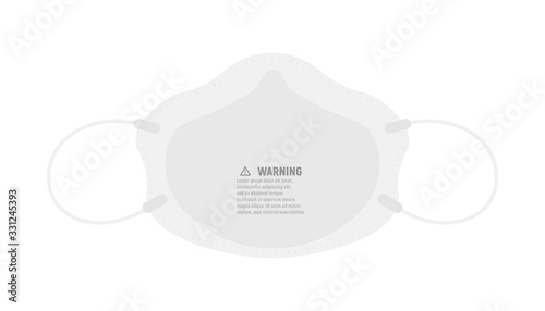 vector cartoon medical mask, respirator, dust mask / flat, isolated, circle, sign and icon template